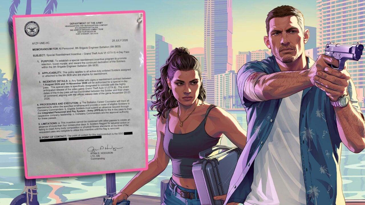Se informa que un batallón del ejército ofrece tiempo libre para jugar GTA 6 como bonificación de re-alistamiento